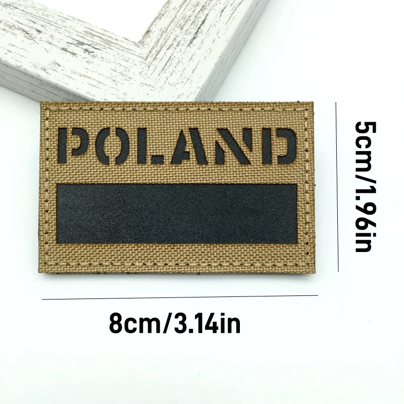 Parche reflectante IR con bandera de Polonia, respaldo de gancho y bucle, accesorio de mochila táctica para ropa, pantalones, zapatos, 1 ud. - imagen 4