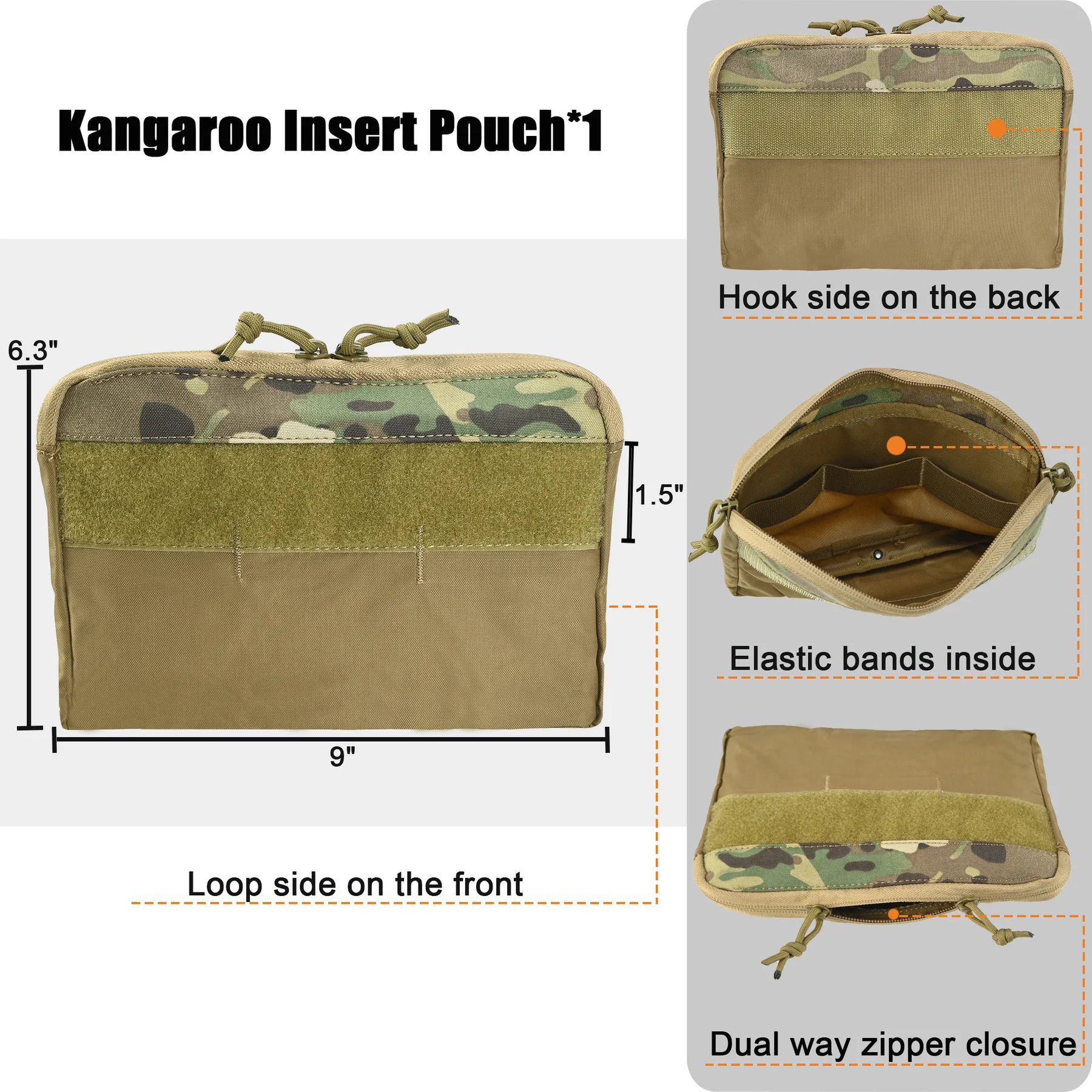 FCPC V5 DOPE-bolsa con gancho en G y solapa frontal, inserto de Triple revista para 5,56, 7,62 AR15, bolsa de canguro, portador de placa FCSK, chaleco de caza - imagen 4