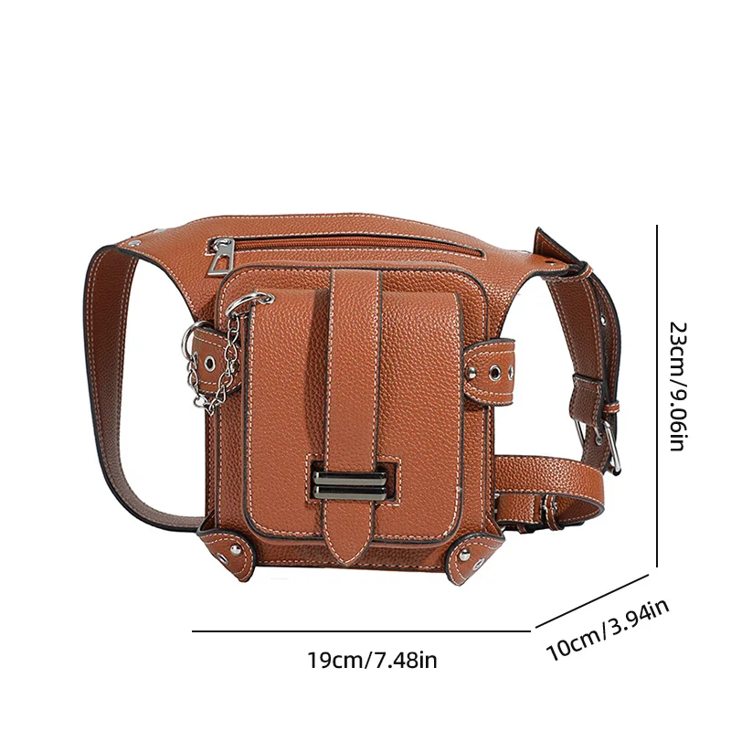 Bolsa de pierna Steampunk para exteriores, motocicletas deportivas para hombre, riñonera para correr, senderismo, deporte, Camping, senderismo, bandolera de un solo hombro - imagen 4