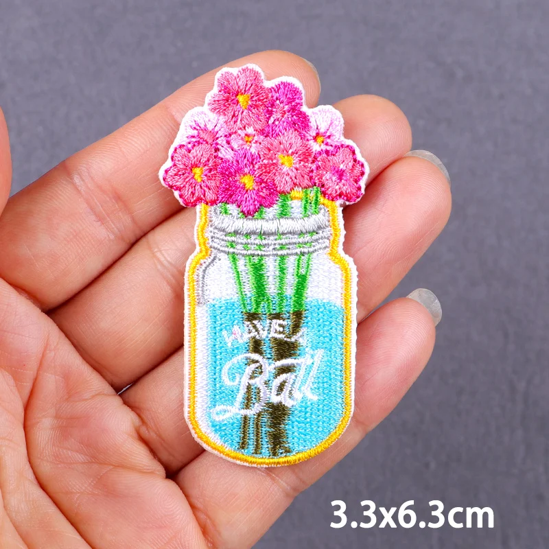 Parche bonito de dibujos animados DIY bordado hierro en parches para ropa parches termoadhesivos en ropa pegatina de planchado de gato sandía - imagen 5