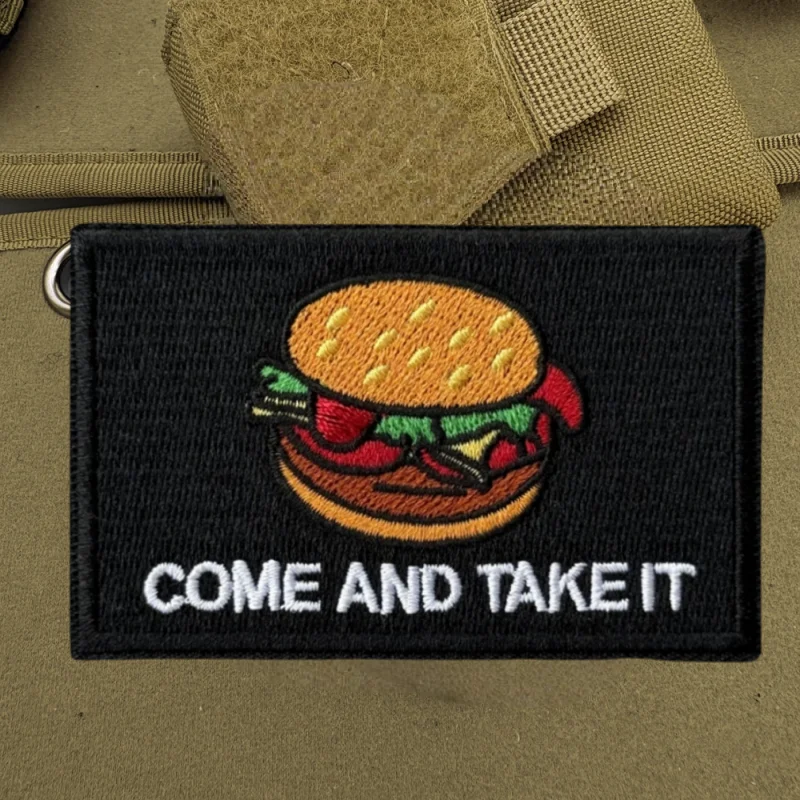 Parche bordado Come and Take It, chaleco táctico, insignia de moral con gancho y bucle, pegatinas decorativas para mochila, parches para brazalete para ropa - imagen 2