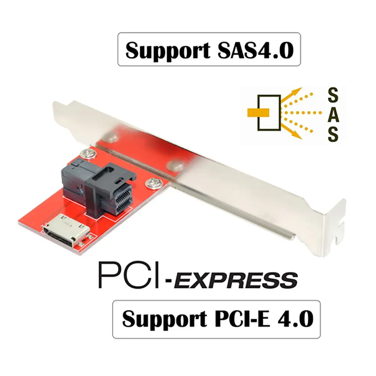 Chenyang pci-express 4,0 Mini SAS HD SFF-8643 a Oculink SFF-8611 PCBA adaptador hembra con soporte - imagen 4