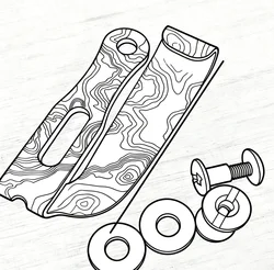 Clip Táctico de Aleación de Titanio, Clip Protector de Cuero y Mapas Topográficos con Accesorios de Tornillo, Organizador EDC para Navaja K-Board