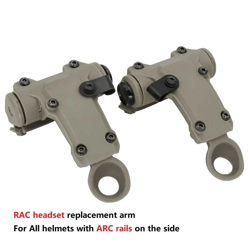 Auriculares tácticos electrónicos, auriculares RAC con cancelación de ruido, auriculares de tiro, accesorio de brazo de repuesto para casco táctico, riel de arco