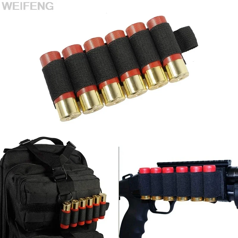 Bolsa táctica de 6 balas, soporte de carcasa de culata de cartucho 12/20GA, gancho mágico y bucle, soporte para cartucho de bala, tiro de caza - imagen 2