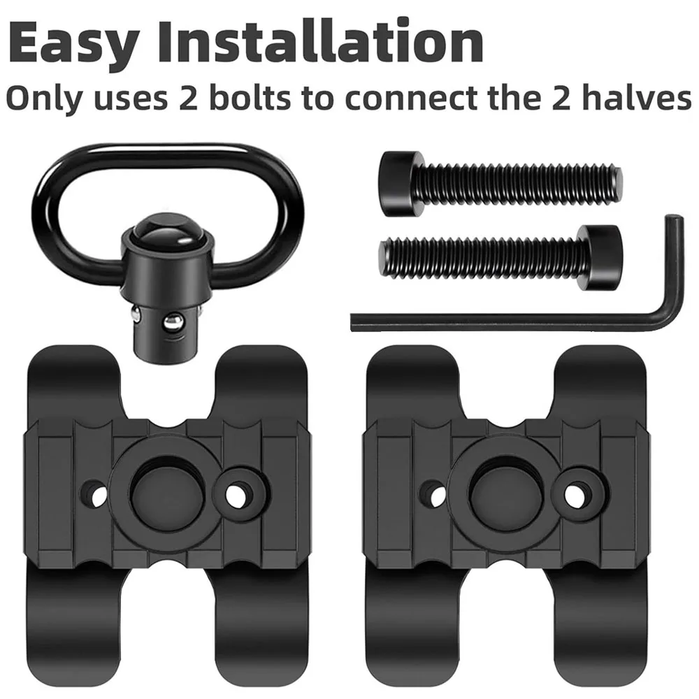 Soporte de abrazadera de barril táctico, soporte de alcance para linterna con eslinga QD, abrazadera de tubo de riel Picatinny giratoria, soporte láser para linterna - imagen 5