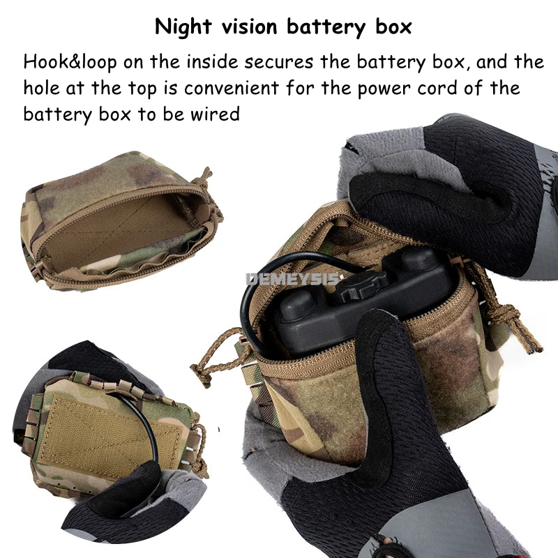 Bolsa táctica para casco, caja de batería de visión nocturna, bolsa de almacenamiento, bolsa de contrapeso trasero, bolsa de herramientas para luces tácticas montada en casco - imagen 5