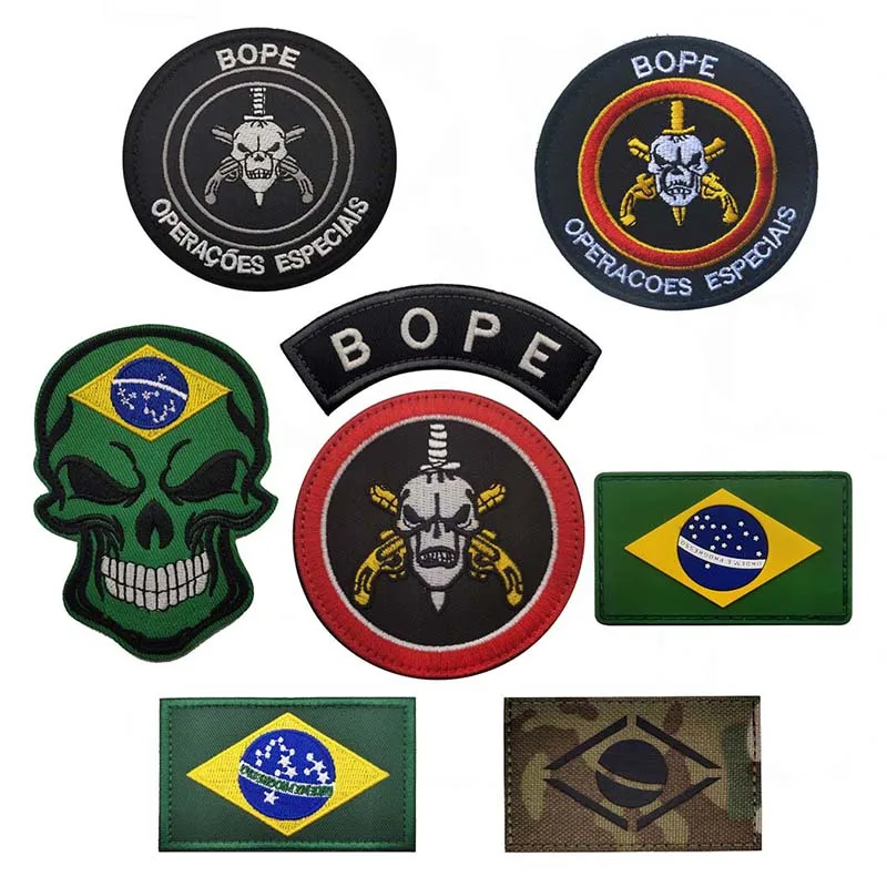 Parche táctico BOPE bordado emblema para ropa y mochila