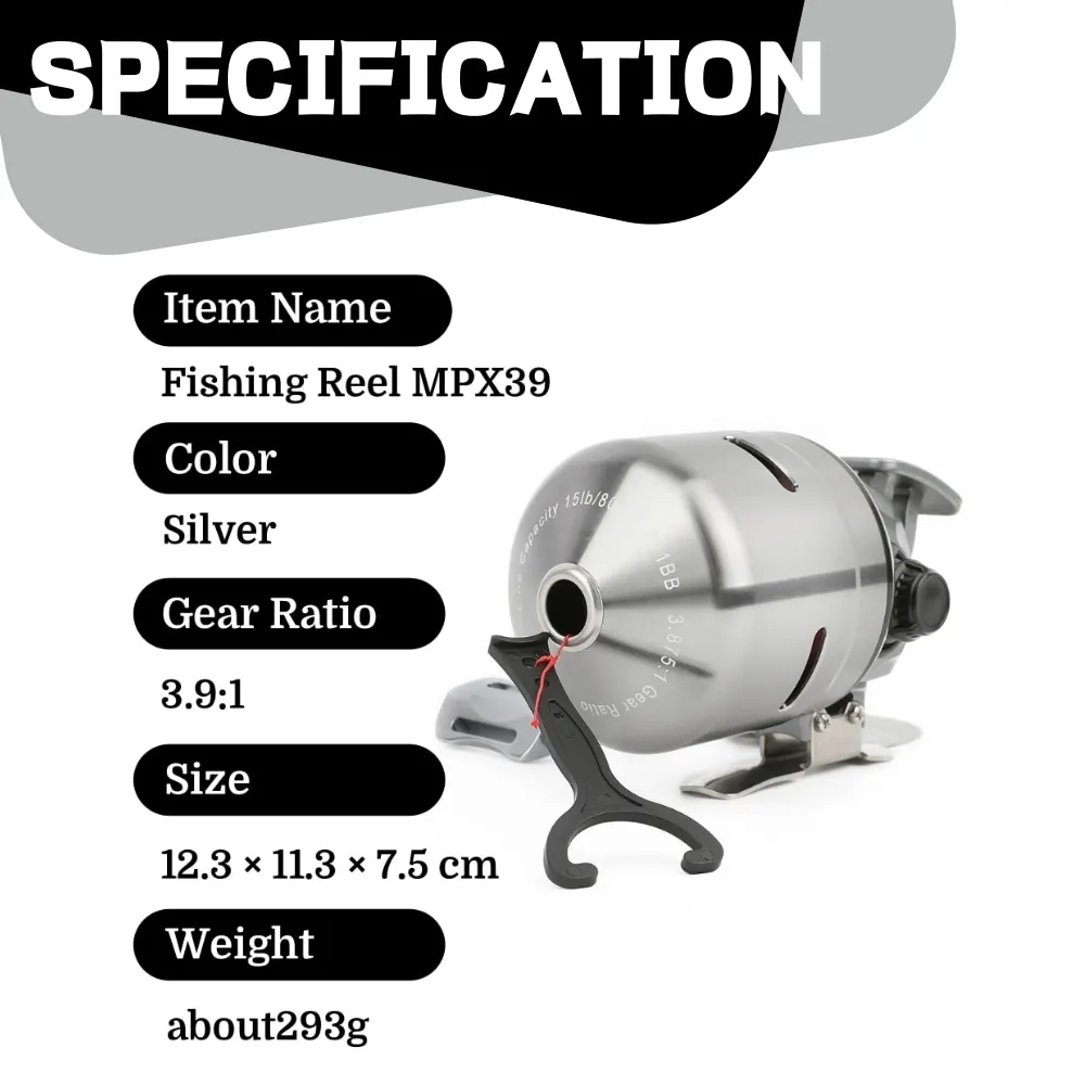 Carrete de Pesca con Arco, Plateado/Morado, Mecanizado CNC, Relación de Engranajes 3.9:1, 7 Rodamientos, Longitud de Línea 80 Yardas, Arco Compuesto, Caza, Aire Libre - imagen 2