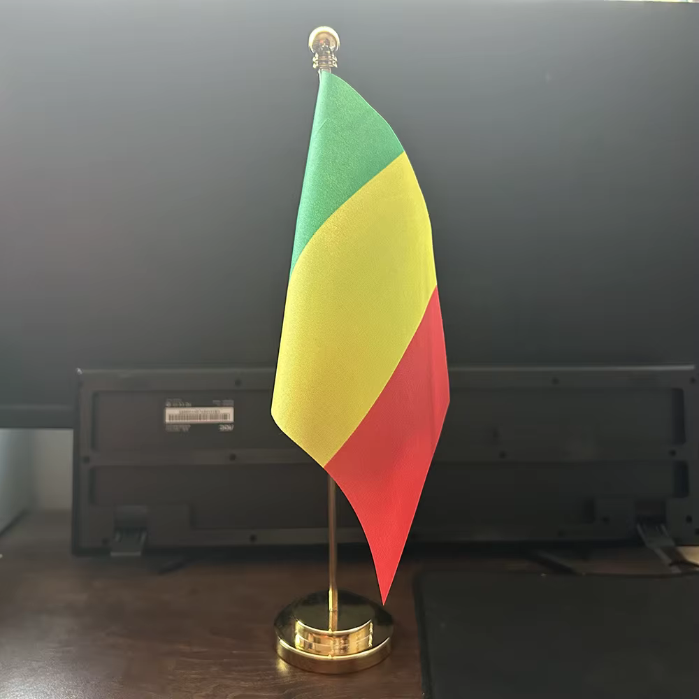 Bandera nacional Mali 14x21 cm escritorio