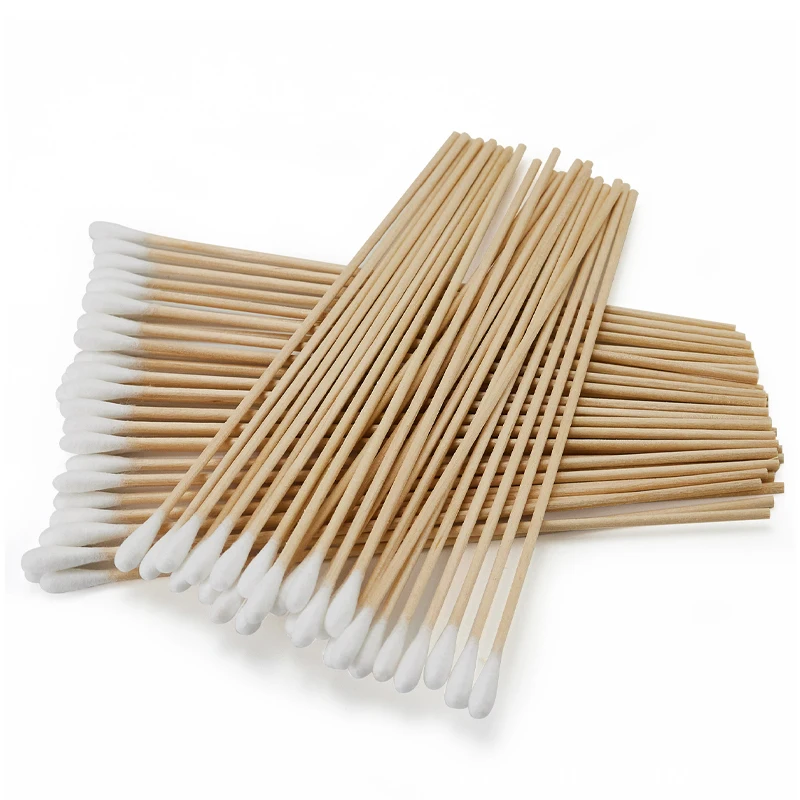 100 Uds. Hisopos de algodón de limpieza de pistola de 6 pulgadas de largo Kit de cepillo de limpieza de pistola cónica grande estera AR15 M4A1 AK47 AK74 Remington 870 Colt 1911 - imagen 3