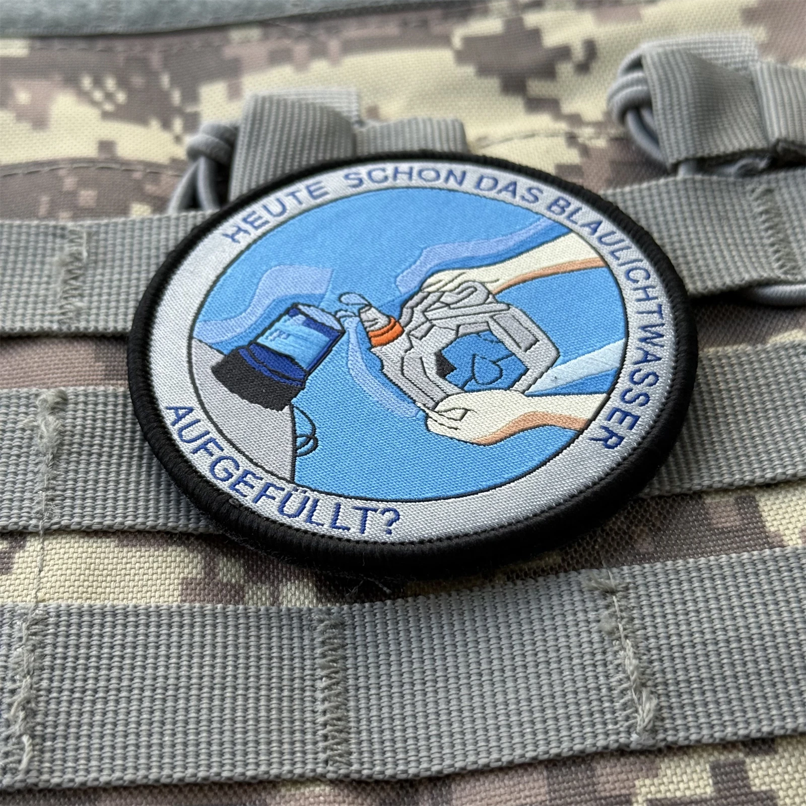 Parche "reabastecimiento de alarma", insignia de moral táctica, parches de gancho y bucle tejidos para ropa, pegatina de equipo militar del ejército