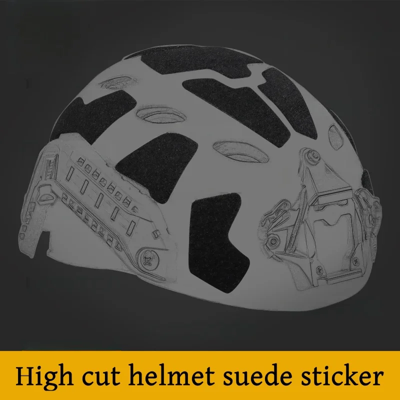 Parches adhesivos de gamuza de corte alto para casco rápido al aire libre, gancho y bucle, accesorios para casco rápido - imagen 2