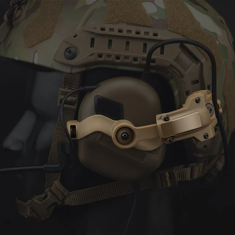 Soporte táctico para auriculares, adaptador de riel para casco de rotación militar para OPS Fast Wendy M-LOK, soporte para auriculares 360 ° - imagen 4