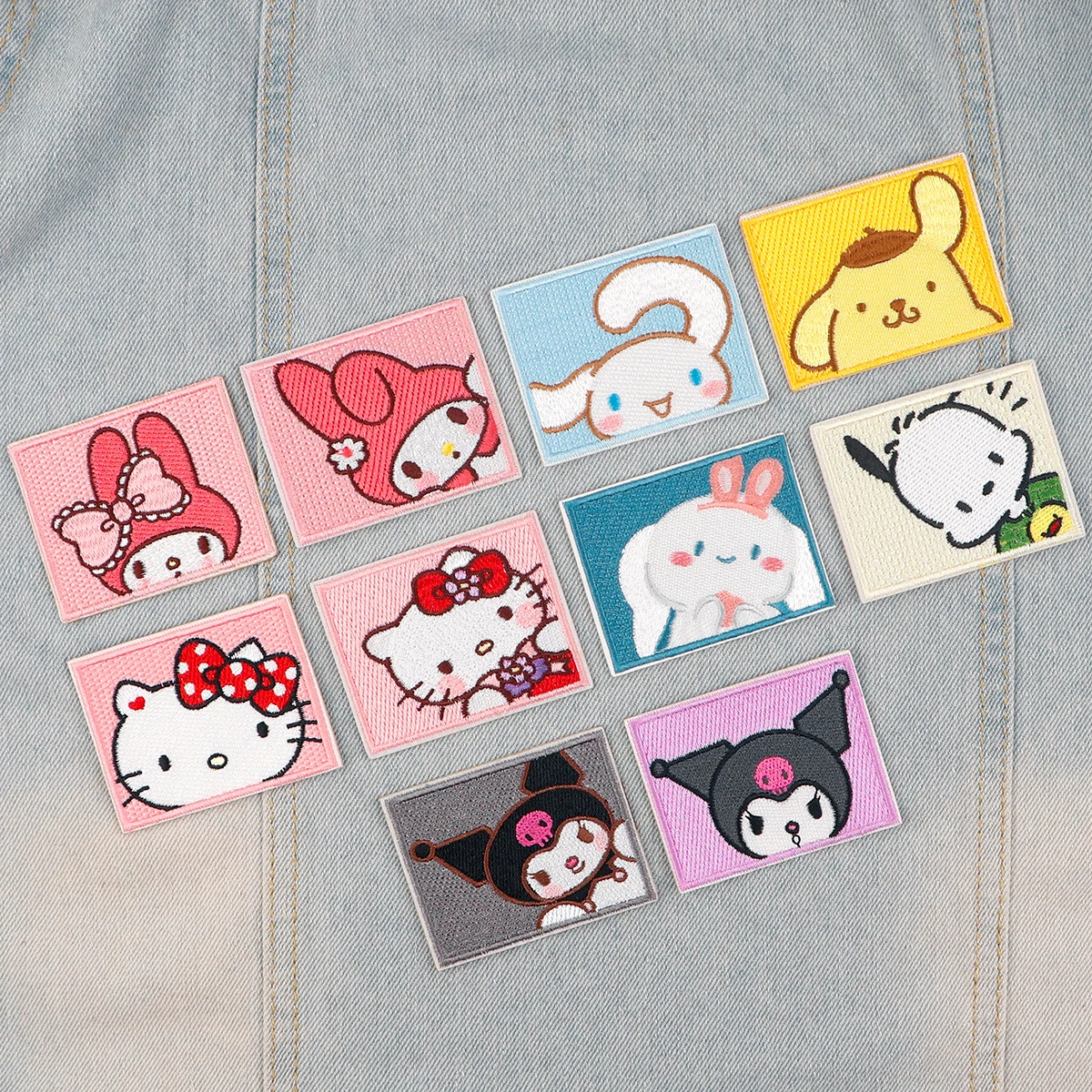 Parche bordado de gato Kawaii de Anime, parches para planchar con perro blanco para ropa, parches adhesivos para ropa, insignias para coser DIY - imagen 5