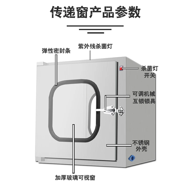 Ventana de transmisión de acero inoxidable 304, clínica dental, taller mecánico sin polvo, caja de transmisión entrelazada, - imagen 5