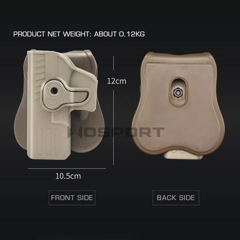 Funda táctica militar para pistola GLOCK 17 19 1911 Beretta 92 SIG SAUER S & W M & P 9MM, funda para cinturón Airsoft, Color negro - imagen 3