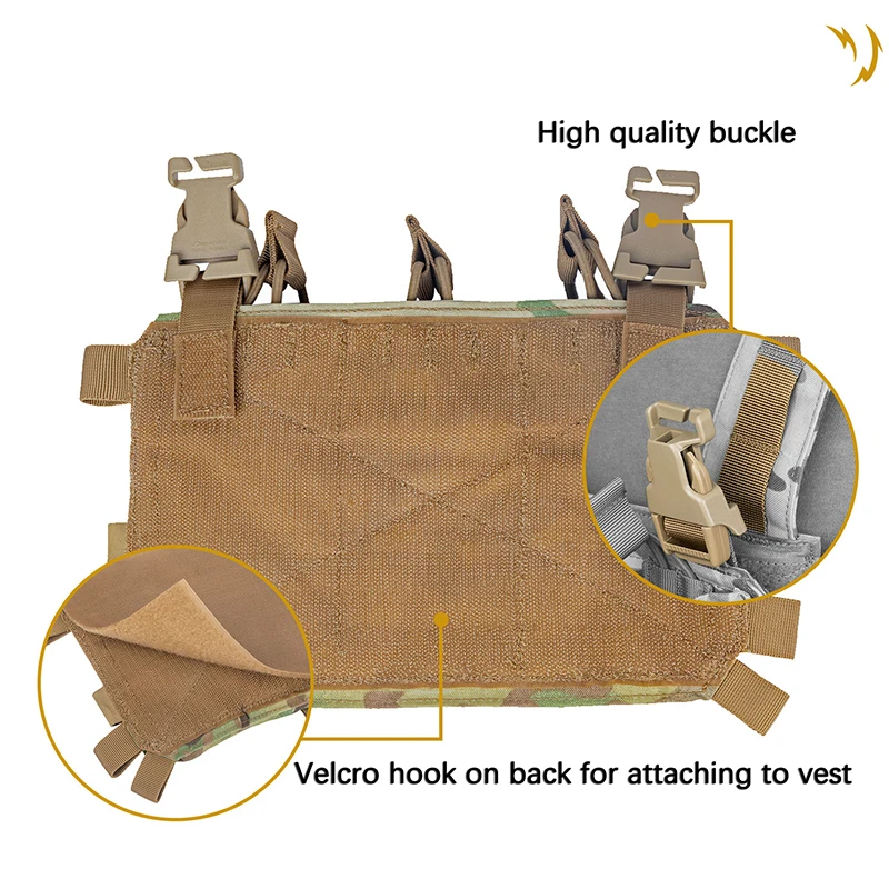 Bolsa doble con solapa frontal, riñonera Abdominal de doble pila, bolsa táctica Airsoft Triple Mag para chaleco de caza FCPC FCSK - imagen 5