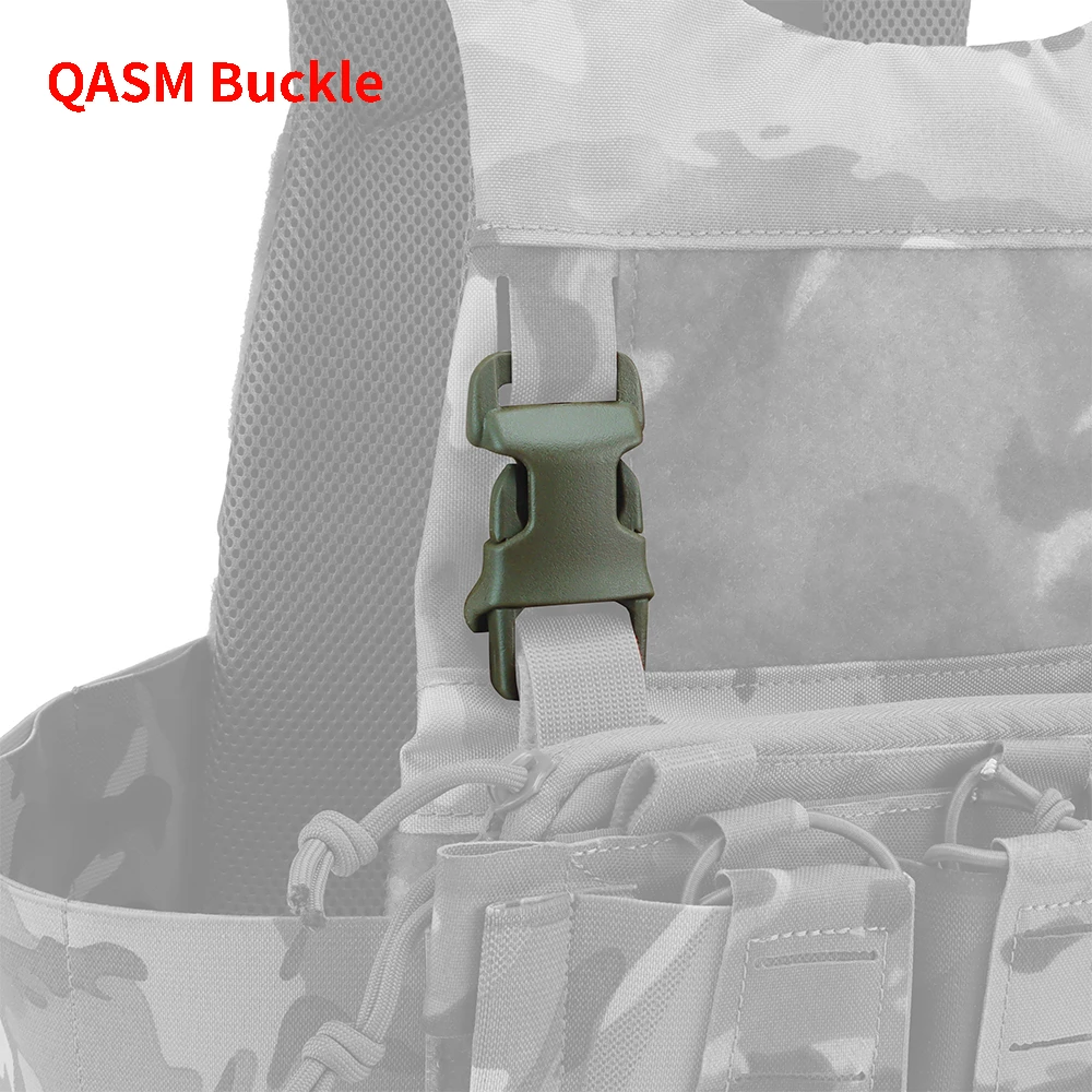 Hebillas tácticas QASM SRB de 1 pulgada, hebilla de Liberación lateral, fijación rápida, montaje en superficie, equipo de caza, chaleco, punto de fijación Modular, 10 Uds. - imagen 4