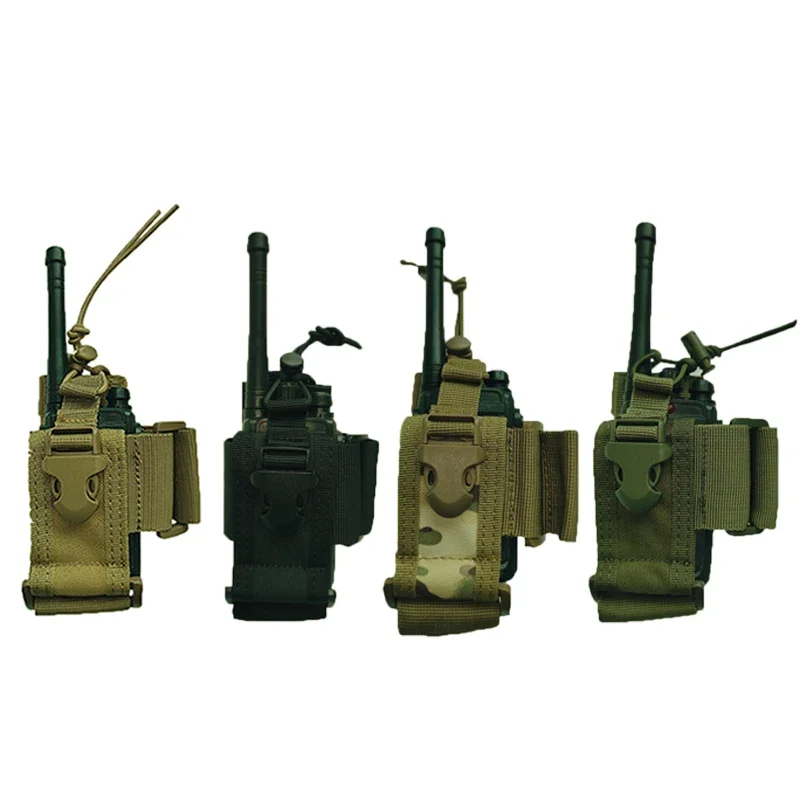Bolsa de soporte táctica para walkie-talkie, bolsa de Radio Molle, paquete de cintura de nailon, bolsillo colgante, accesorios de caza - imagen 3