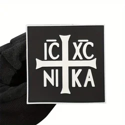 Parche táctico velcro PVC logo cruz sagrado para mochila táctica