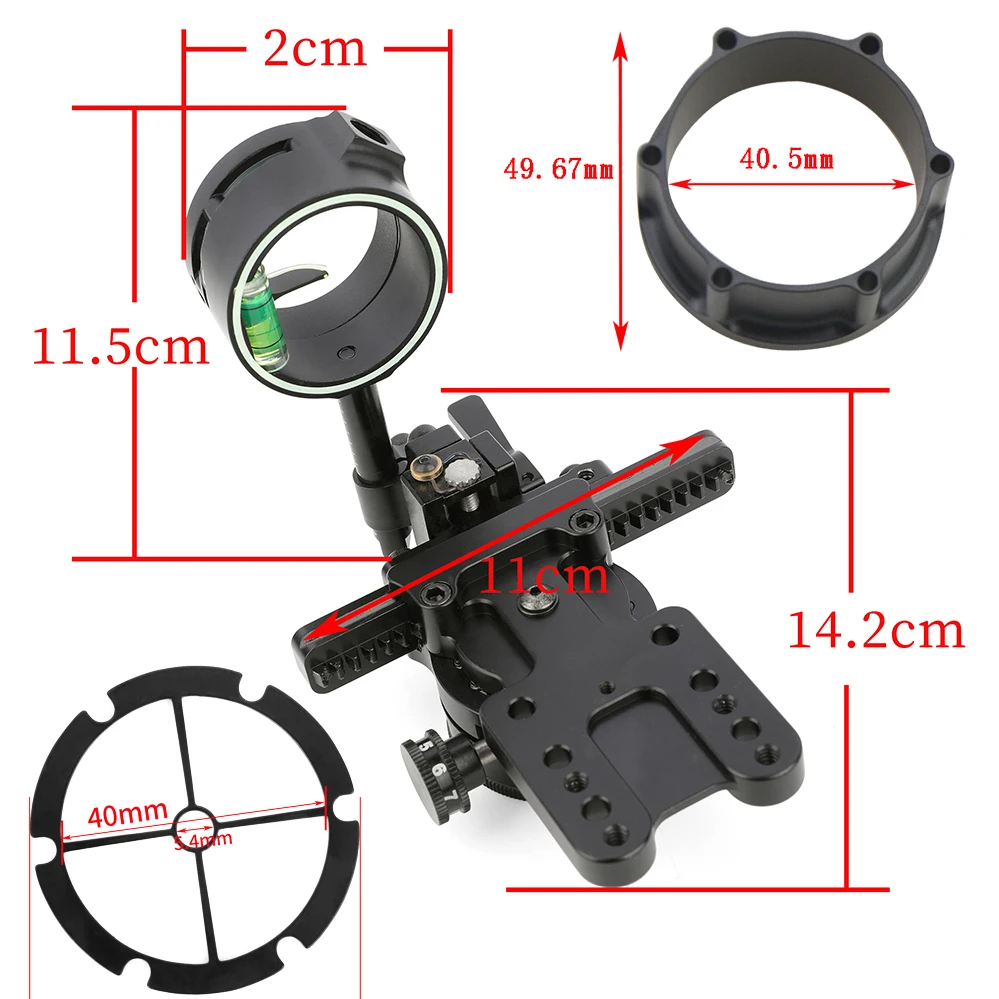 Arco compuesto vista 4/6/8X lente mano derecha aguja única puntería 0,019 pulgadas fibra óptica tiro caza objetivo tiro con arco - imagen 2