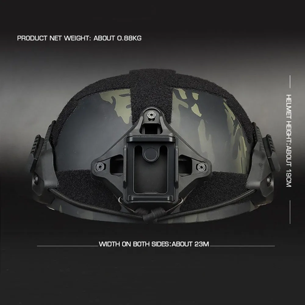 Casco táctico MK engrosado para caza al aire libre, entrenamiento de combate, casco rápido, tiro, Airsoft, deportes de ciclismo, equipo de protección completa - imagen 3