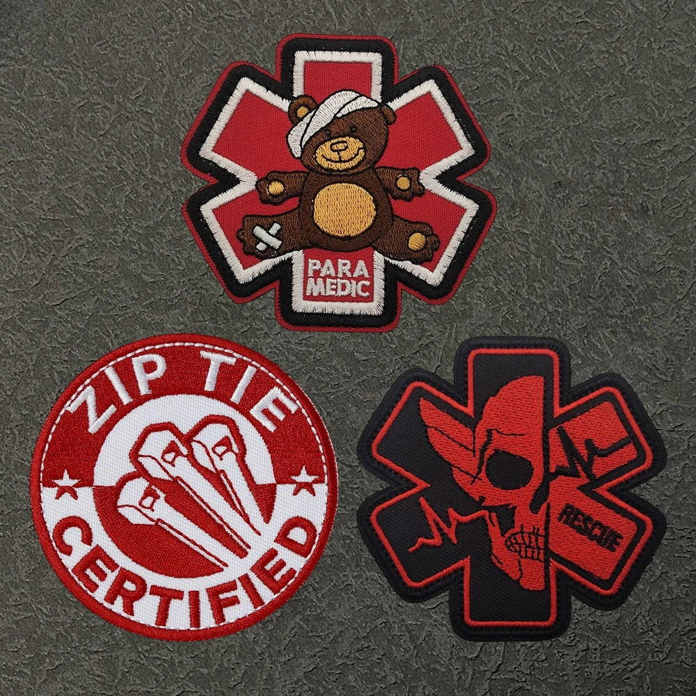 RESCUE esqueleto médico PARA MEDIC ZIP TIE CERTIFIEDTree bridas para cables ventilador militar brazalete táctico mochila parche mágico - imagen 2