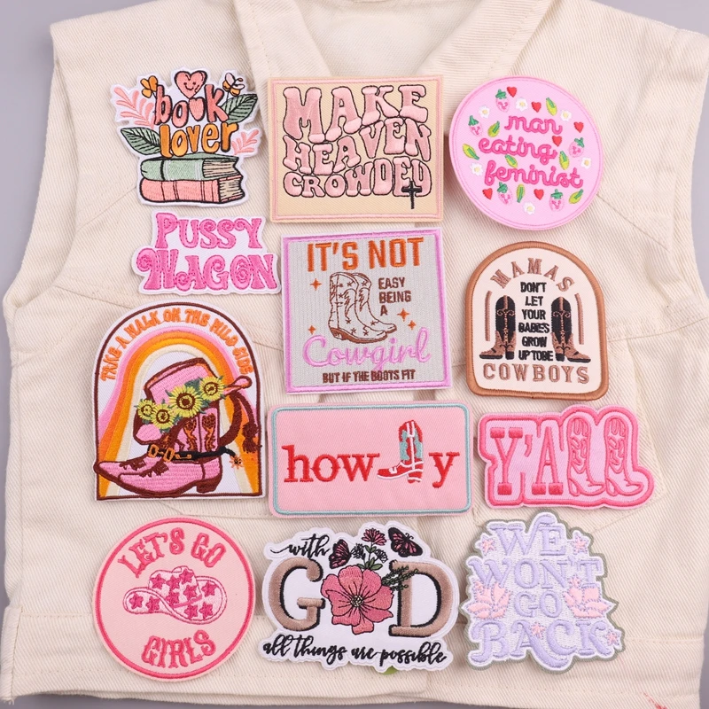 Parches termoadhesivos para planchar de vaqueros occidentales para ropa, botas de vaquero/parche bordado para sombrero en chaqueta/extensiones DIY - imagen 3