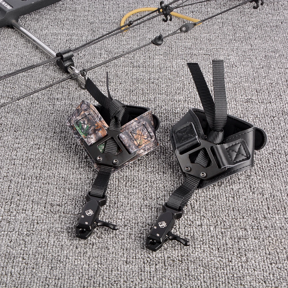 Tirador con arco negro/camuflaje pinza profesional liberación de muñeca 360 °   Pulsera ajustable con mandíbulas giratorias, arcos compuestos máximos de 100 libras para caza - imagen 5