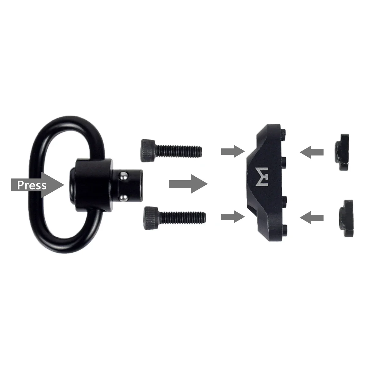 Sistema de riel táctico de Metal M Lok Keymod M4 AR15, hebilla de correa giratoria, Base de montaje de eslinga QD m-lok de liberación rápida - imagen 5