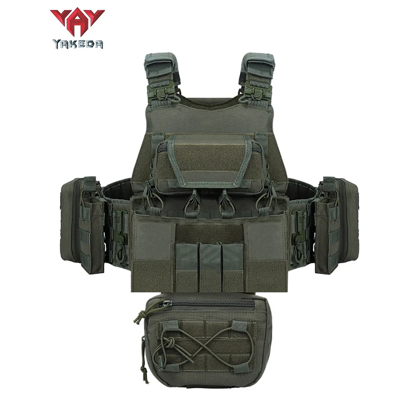Yakeda 1000D poliéster negro equipo táctico Chaleco táctico Chaleco de entrenamiento portador de placa Molle chalecos tácticos Colete Tatico - imagen 2
