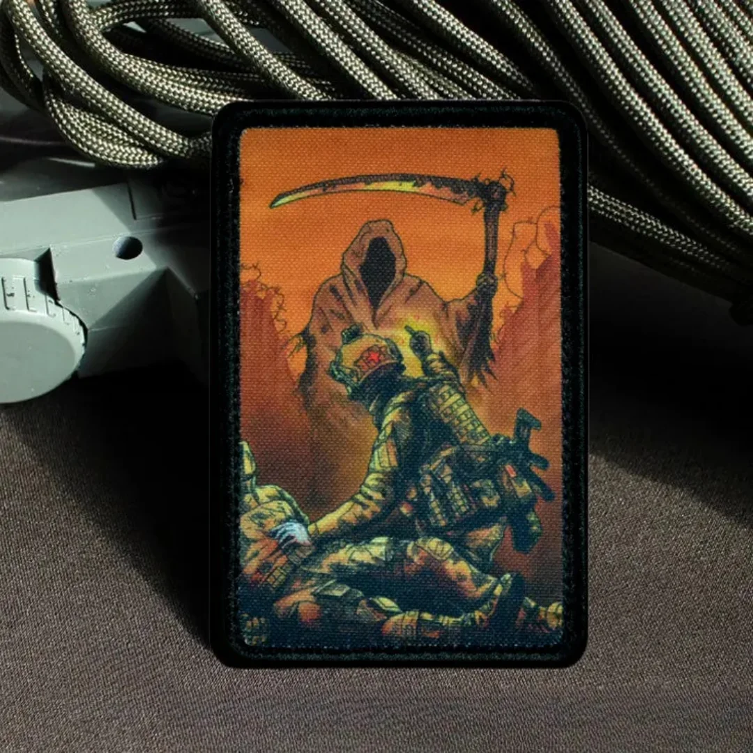 Insignia de moral táctica médica "No hoy", emblema con gancho y bucle impreso, brazalete militar de muerte y soldados, ropa, sombreros, pegatinas