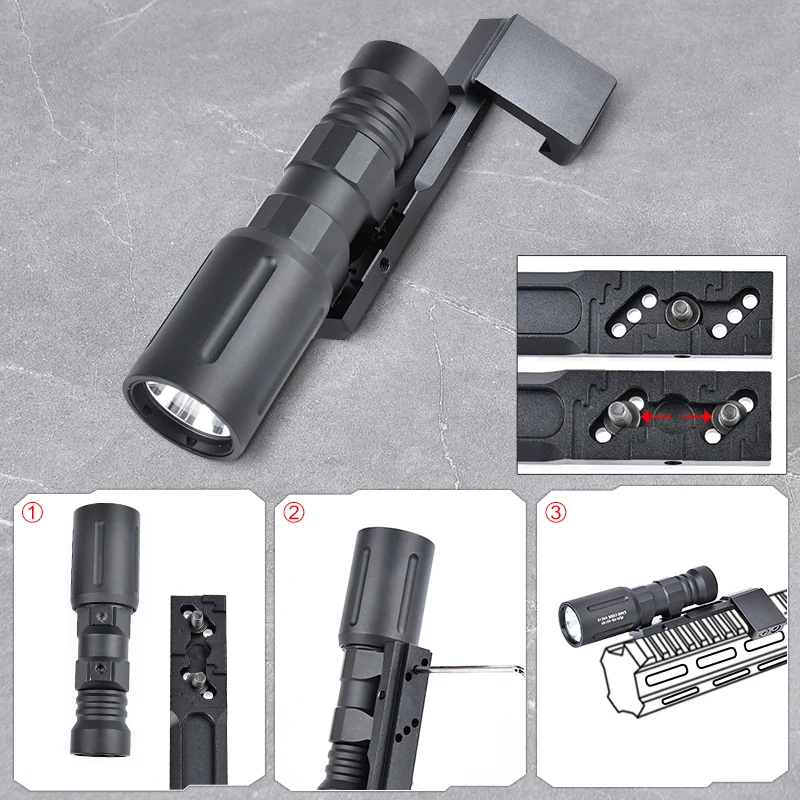 Linterna táctica M300 M600 PLHV2, montaje compensado M340 M640 Surefir SF, Base de luz de explorador, equipo Airsoft, accesorios para armas de caza - imagen 5