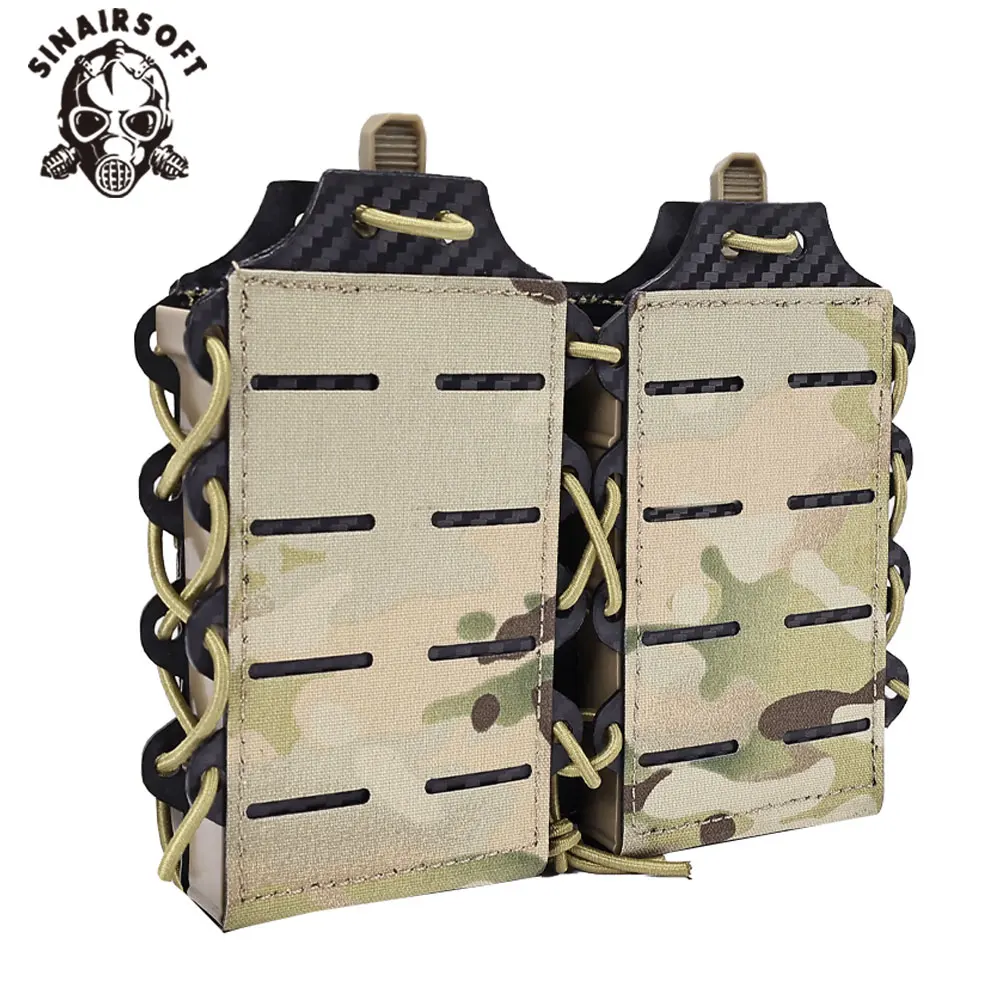 SINAIRSOFT-bolsa táctica de una sola capa para caza al aire libre, bolsa de doble cargador para M4, M14, M16, AR15, G36, 5,56mm - imagen 4