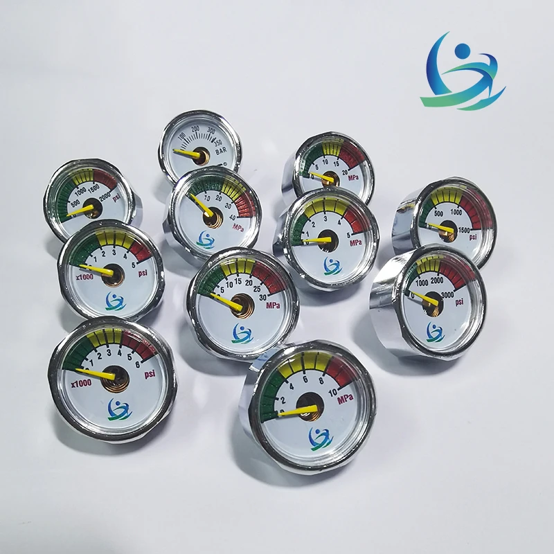 Manómetro manómetro Mini Micro 25mm/1 pulgada calibre aire comprimido bomba manual buceo HPA regulador M8 * 1 M10 * 1 1/8NPT 1/8BSPP - imagen 2