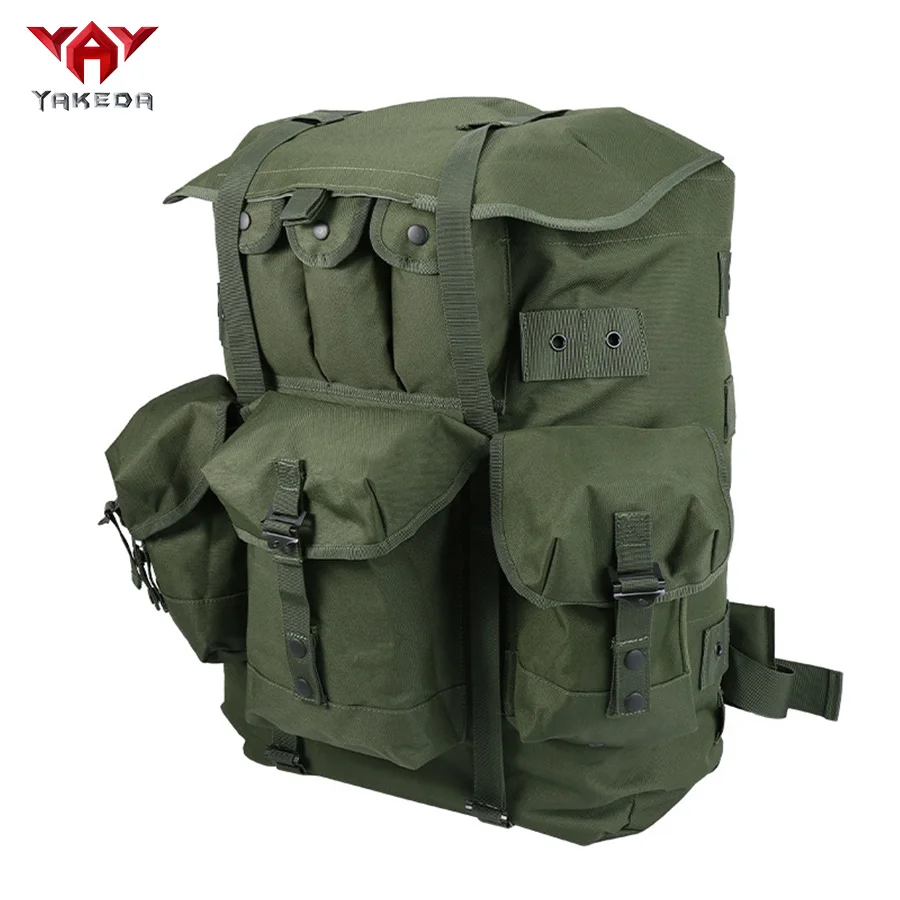 Mochila verde oliva con marco de hierro vendedora caliente para montañismo, mochila de suministros de camping de gran capacidad - imagen 2