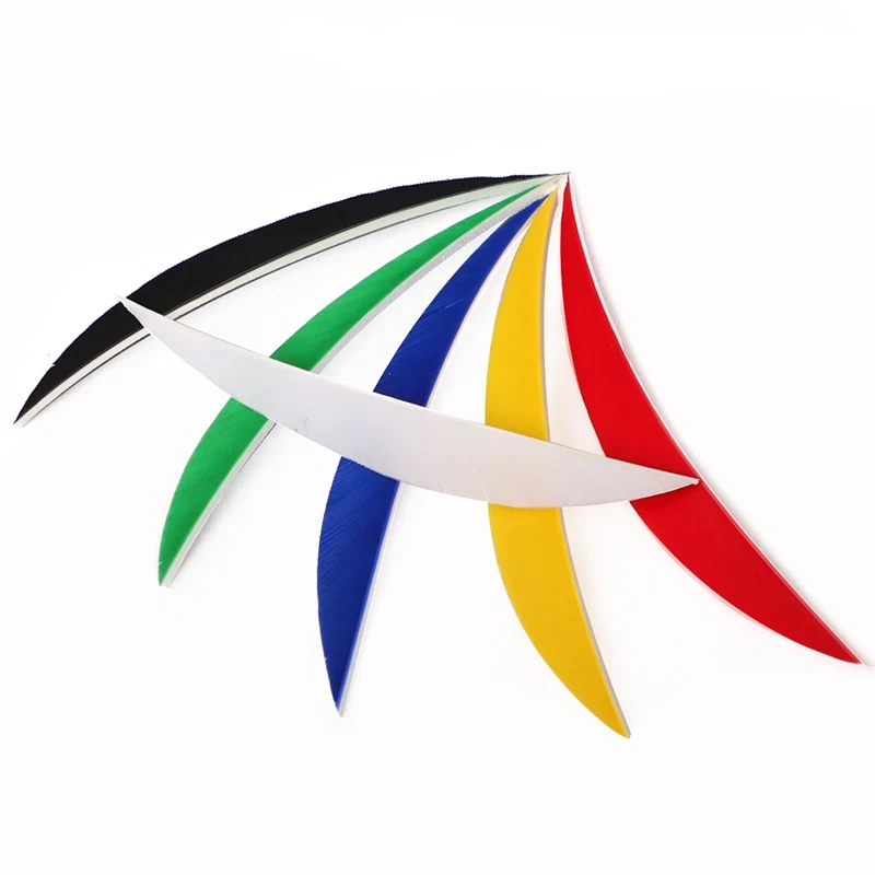 Flecha con forma de lanzadera, plumas reales de 5 pulgadas para caza, accesorios de bricolaje, 100 piezas - imagen 3
