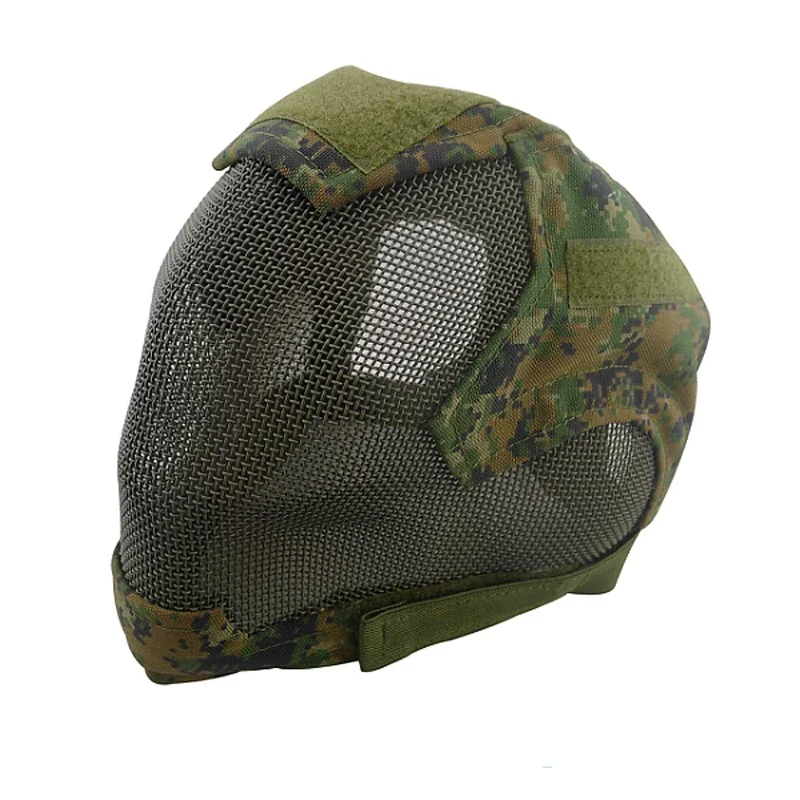 Airsoft-mascarilla protectora de cara completa para Paintbal, máscara táctica de malla de acero para juego de guerra, V6 - imagen 4