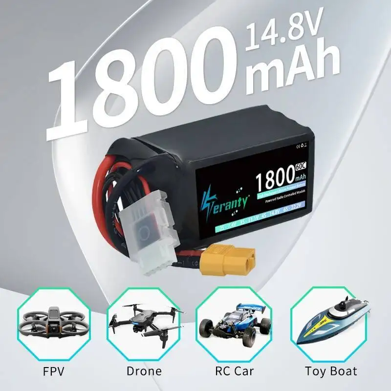 2/4 Uds TERANTY 4S Lipo batería 14,8 V 1800mAh 60C con T XT30 XT60 para RC coche barco RC FPV Drone Quadcopter helicóptero avión - imagen 2