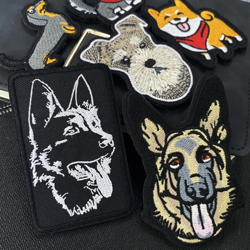 Samoyed parche de gancho y bucle de Corgi Husky, lindo perro, pastor, perro, parches bordados, personalidad, mochila, pegatinas tácticas, insignia de moral - imagen 3