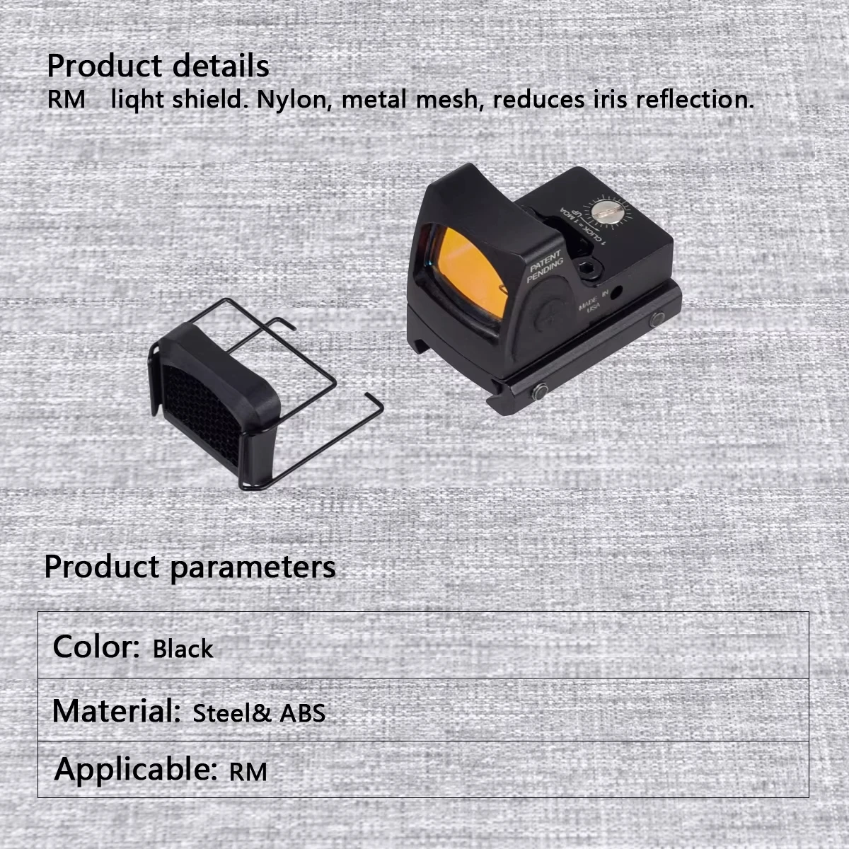Dispositivo antirreflectante, lente protectora Killflash, cubierta protectora de malla metálica de panal, tapa de alcance para mira de punto rojo RM - imagen 4