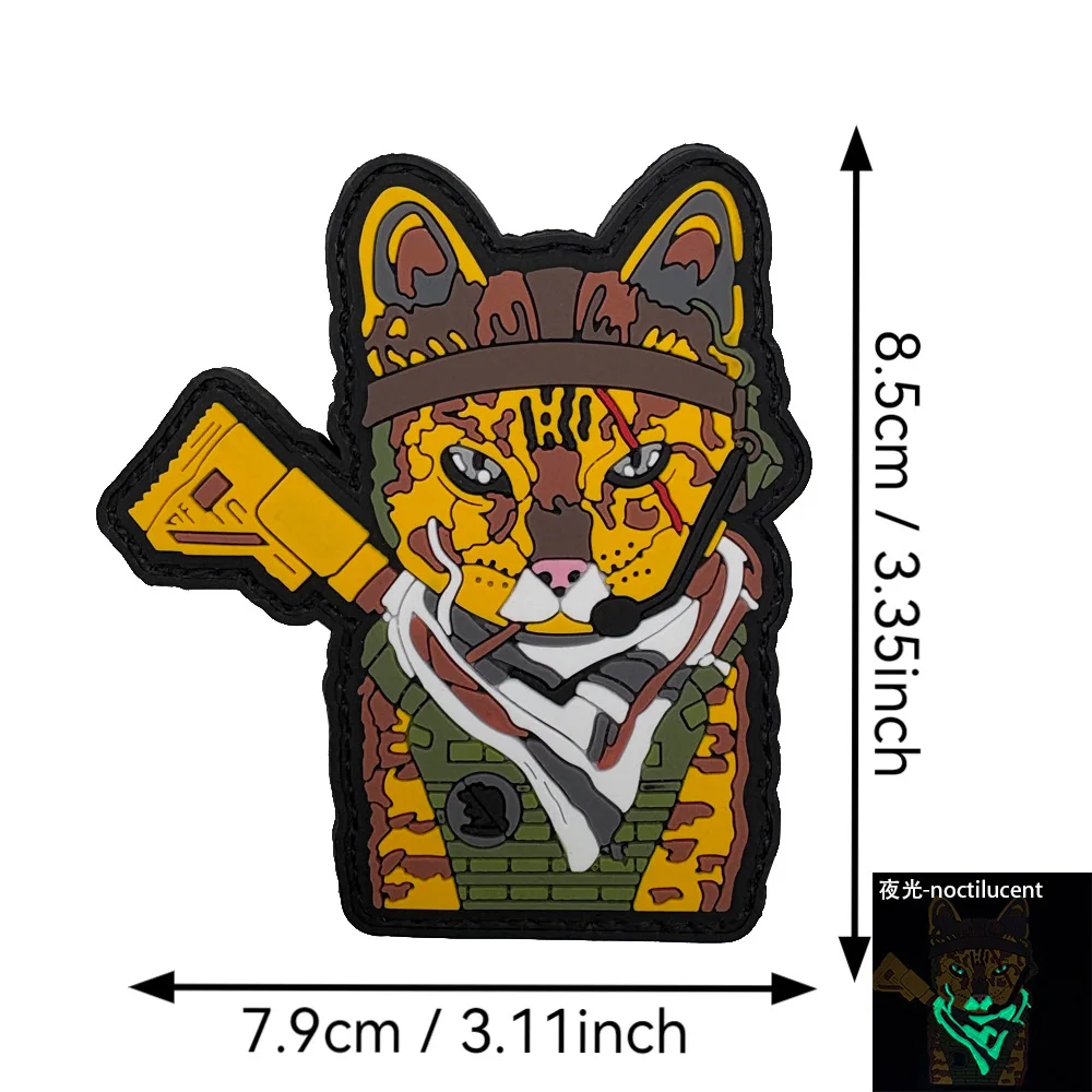 Parche táctico para Rifle de gato, insignia de moral del ejército, parches de gancho y bucle de PVC 3D para ropa, equipo militar, pegatina para casco - imagen 3