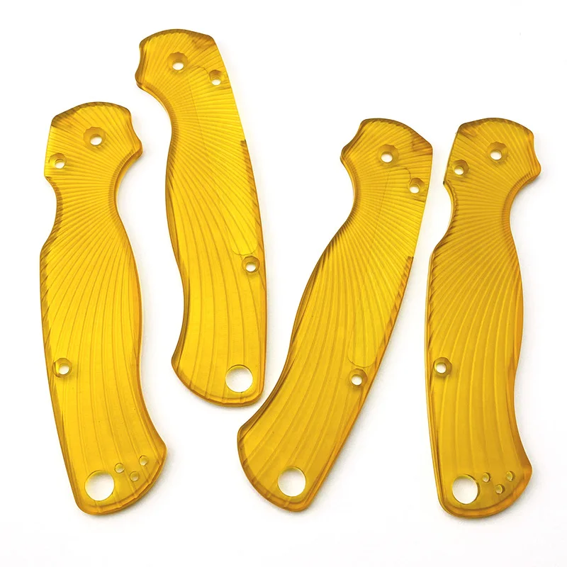 Básculas de mango de agarre PEI transparente con patrón de línea para Spyderco C81 Paramilitar 2 Para2 cuchillos accesorios de repuesto DIY - imagen 4