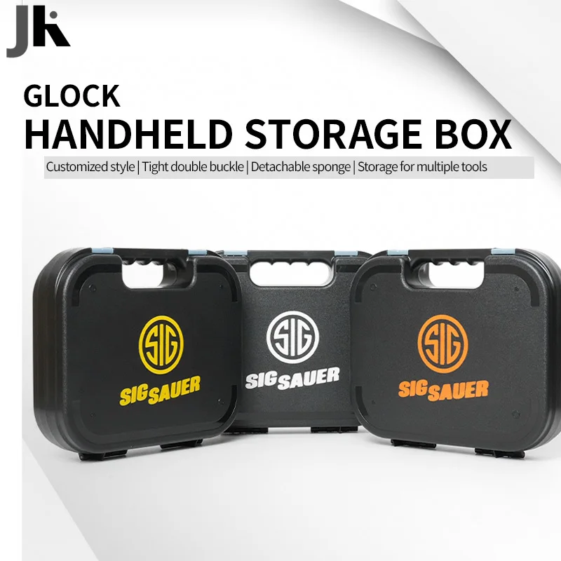 Caja de transporte de seguridad táctica G17 G18 G19 1911, Maleta de prevención de caídas de pistola, estuche rígido de almacenamiento de seguridad para herramientas de caza - imagen 3