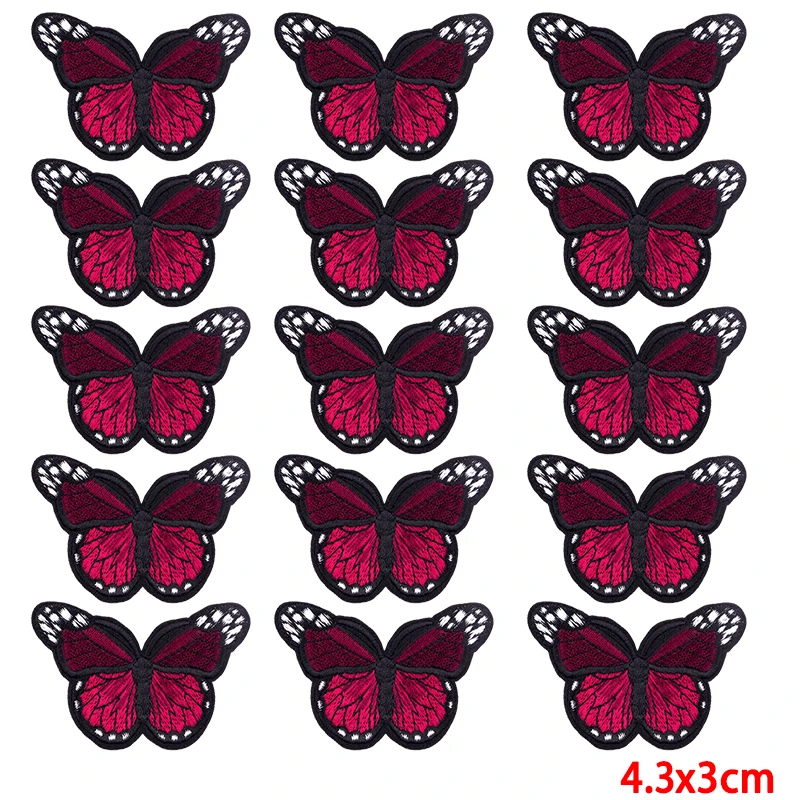 10 unids/lote parche bordado de mariposa de dibujos animados parches para planchar para ropa parches bordados para ropa pegatinas Fusibles de costura - imagen 4