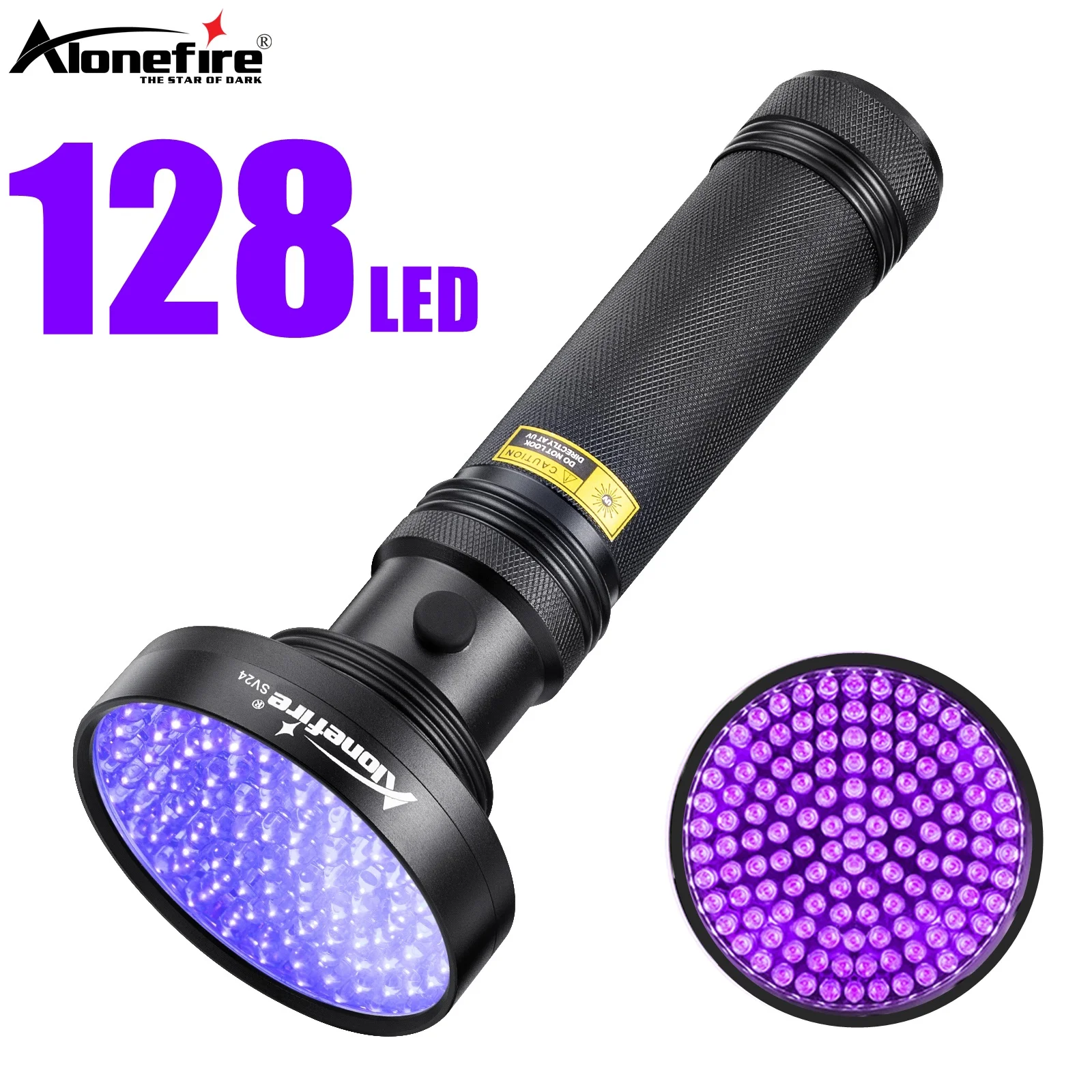 Linterna UV de 128LED y 395nm, antorcha de curado ultravioleta, minério de dinero, gato, perro, mascotas, manchas, escorpión, marcador de tinta fluorescente, Detector de luz - imagen 2