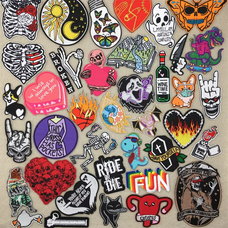 Parche bordado a rayas Punk para chaqueta – coser o planchar