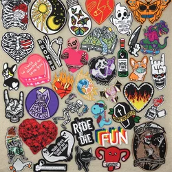 Parche bordado a rayas Punk para chaqueta – coser o planchar