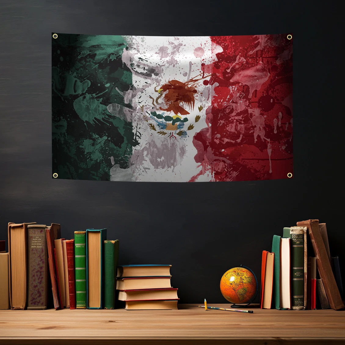 Bandera mexicana de poliéster – Tapiz colgante decorativo para pared - imagen 5